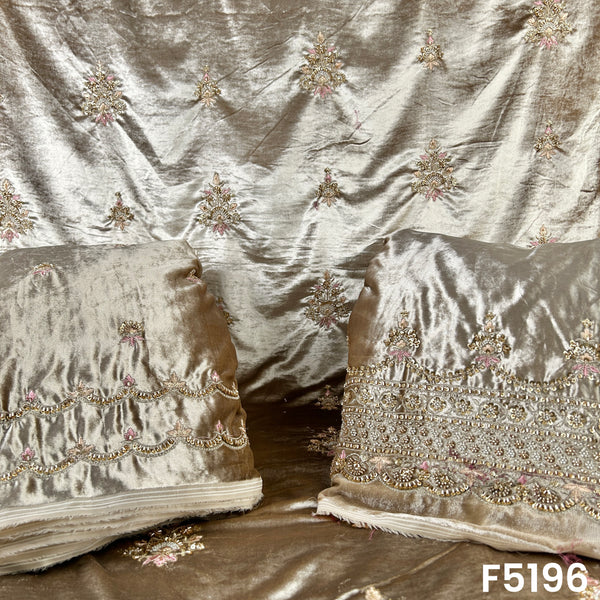 Cut Dana Thread Sequins Work Velvet Fabric - F5196